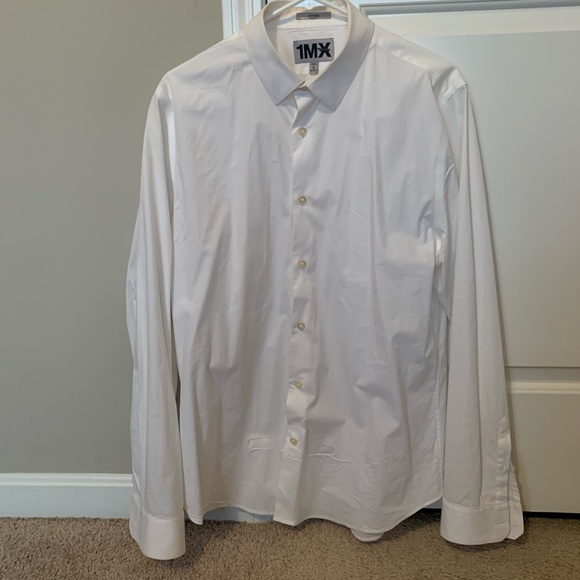 White Fitted Men’s Dress Shirt - Picture 1 of 3